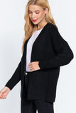 Women's Long Sleeve Open Front Cable Sweater Cardigan