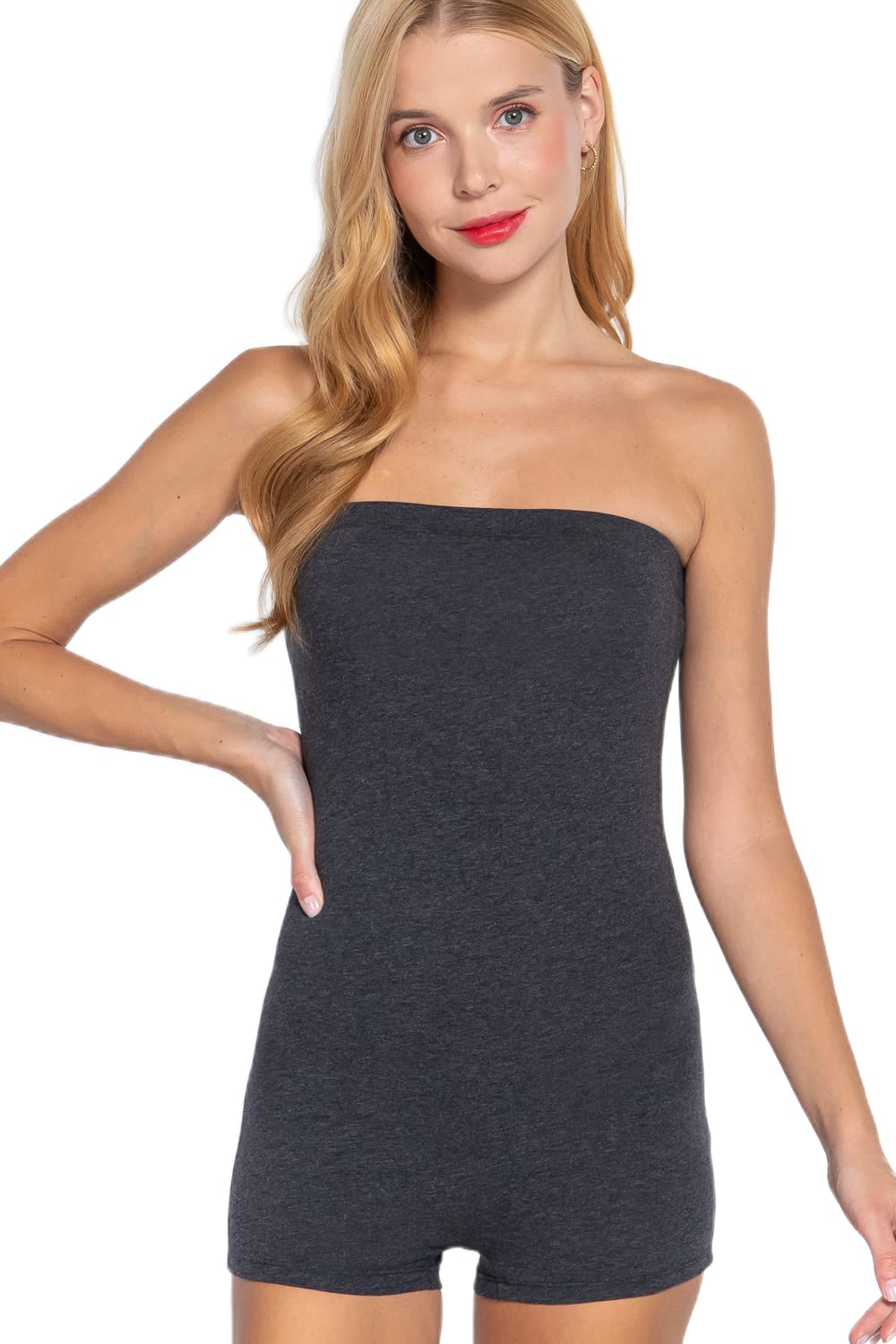 Women's Sexy Strapless Tube Bodycon Romper One Piece Jumpsuit