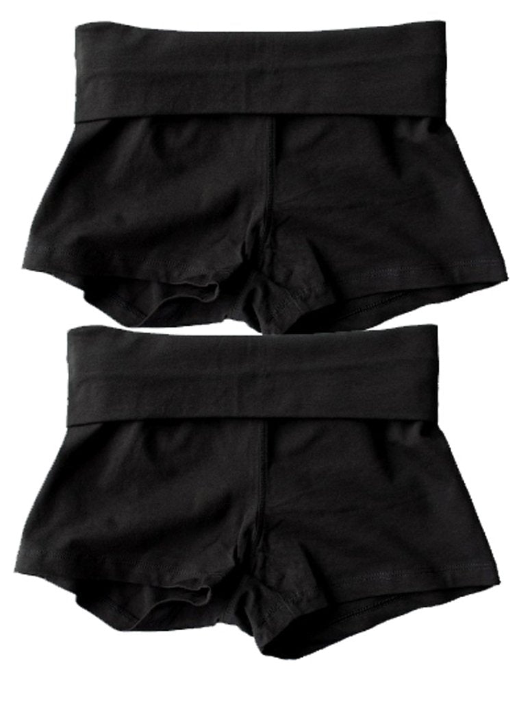 Fold Over Waist Band Contrast Yoga Fold Over Shorts