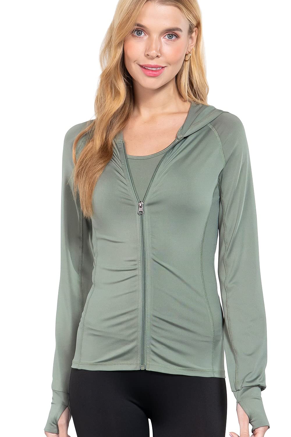 Women's Zip Up Long Sleeves Jogger Hoodie Workout Track Jacket Sweater