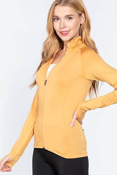 Women's Long Sleeve Zip Up Athletic Wear Sweater Work Out Jacket