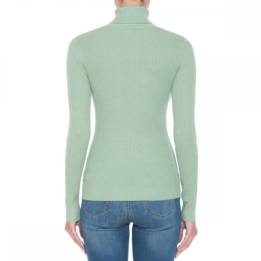 Women's Turtleneck Long Sleeve Ribbed Sweater Top