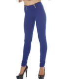 Color Stretch Pants Jegging With Silver Buttons Juniors