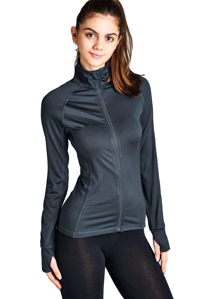 Women's Long Sleeve Zip Up Athletic Wear Sweater Work Out Jacket