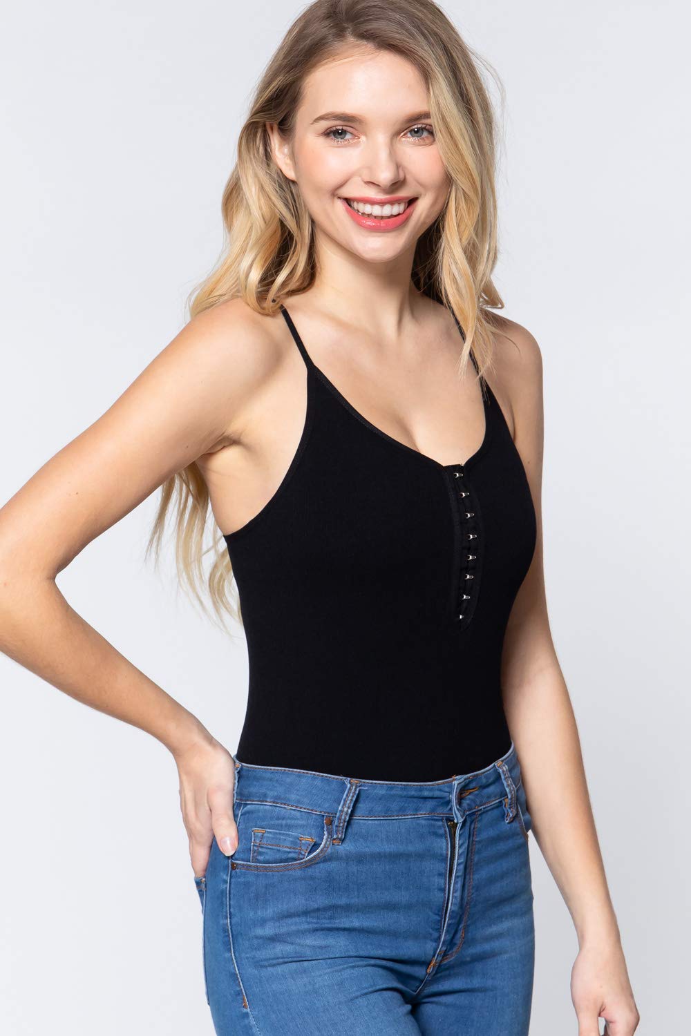 Women's V-Neck Cami Ribbed Seamless Bodysuit