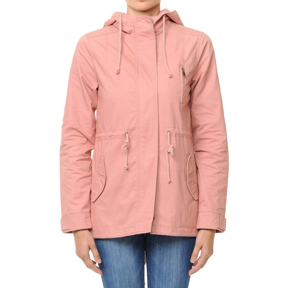 Hooded Long Sleeve Utility Military Jacket