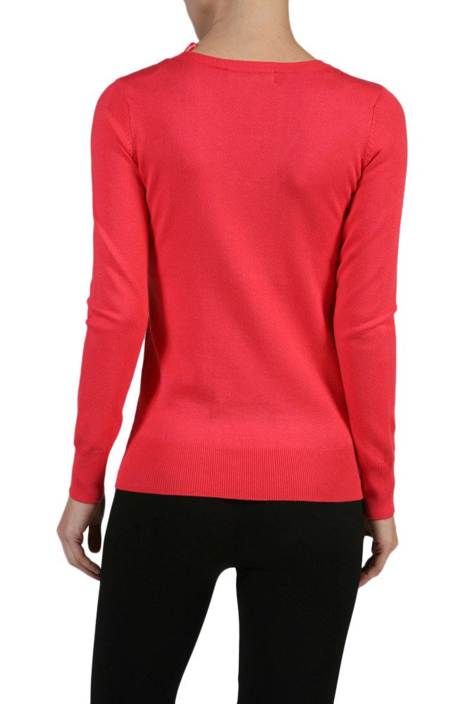 Hollywood Star Fashion Long Sleeve V Neck Knit Sweater