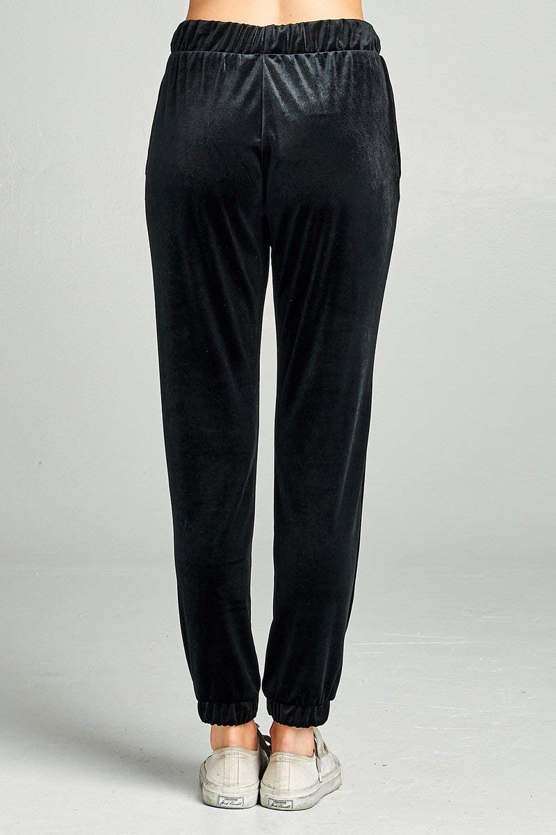 Khanomak Women's Waist Drawstring Casual Velvet Jogger Pants