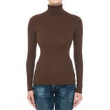 Women's Turtleneck Long Sleeve Ribbed Sweater Top