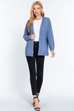 Women's Long Sleeve Open Front Cable Sweater Cardigan