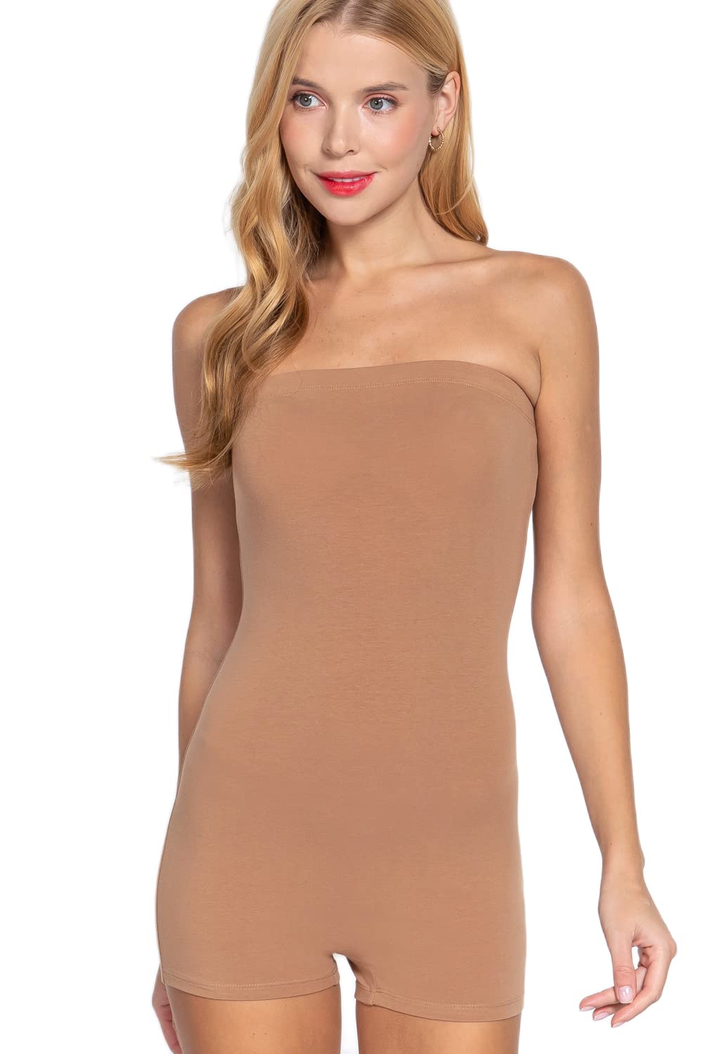 Women's Sexy Strapless Tube Bodycon Romper One Piece Jumpsuit