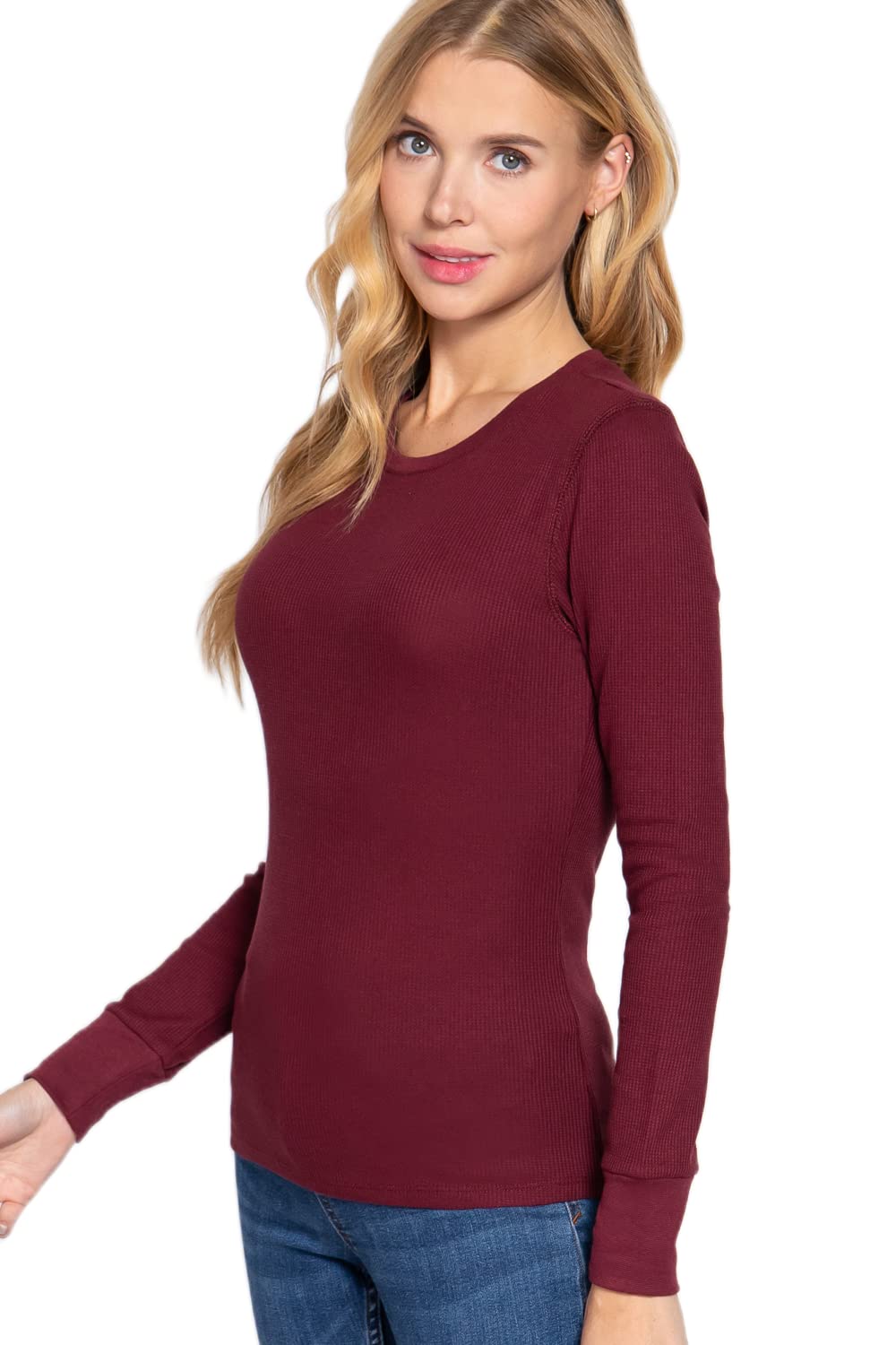 Women's Long Sleeve Crew Neck Long Puff Sleeve Top