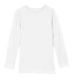 Khanomak Kids Girls Long Sleeve 100% Cotton Crewneck Plain Basic T-Shirts Tee