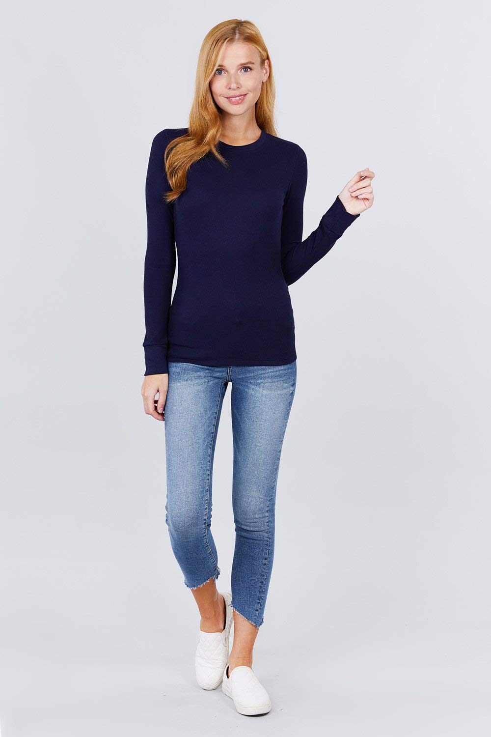 Khanomak Women's Long Sleeve Crewneck Thermal Top Shirt