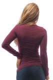 Women's Basic Long Sleeve V Neck T-Shirt Cotton Plus Size Top