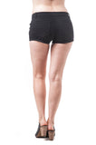 Low Rise Solid Cuffed Woven Shorts