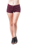 Low Rise Solid Cuffed Woven Shorts