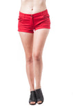 Low Rise Solid Cuffed Woven Shorts