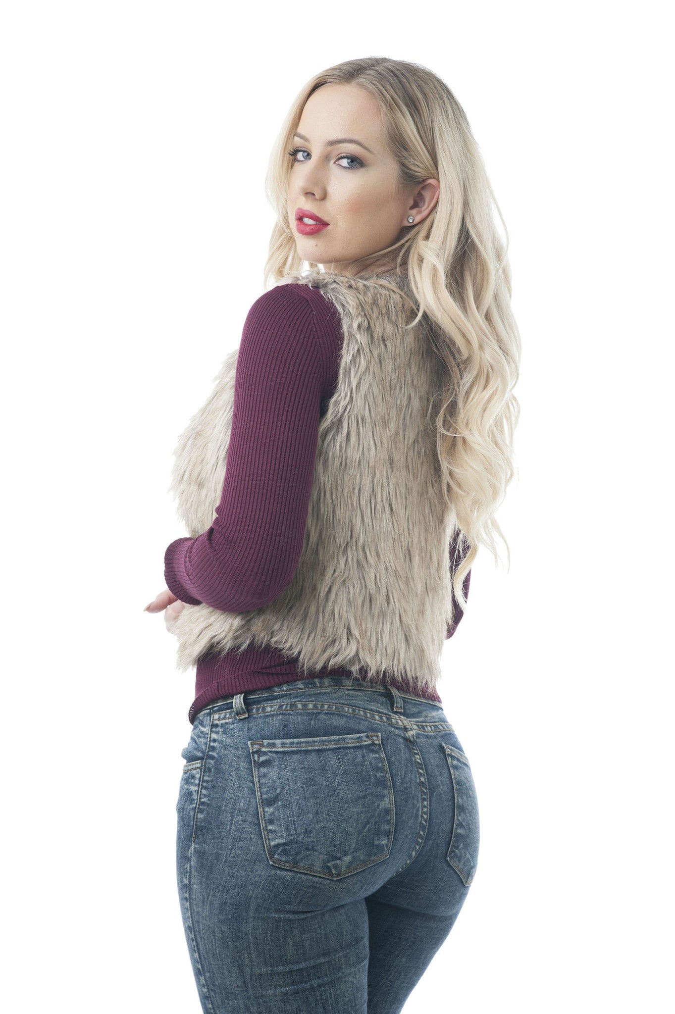 Artificial Sleeveless Faux Fur Short Vest