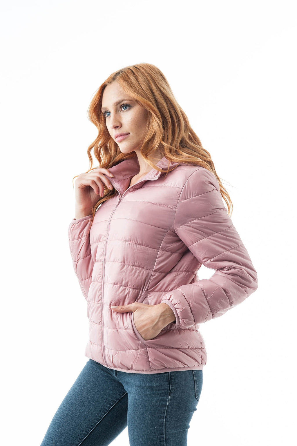 Long Sleeve Light Weight Hooded Packable Down Jacket with Carry Bag