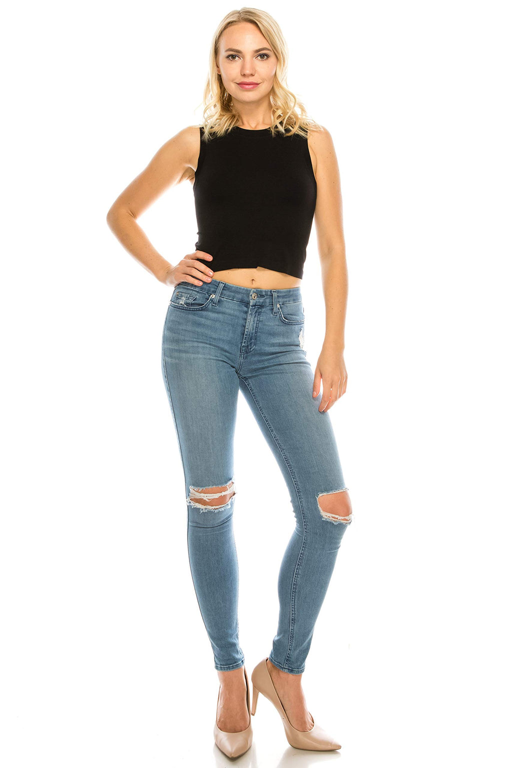 Women's Stretch Basic Athletic Cropped Seamless Muscle Tank top Shirt