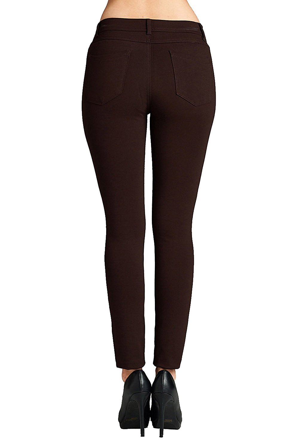Khanomak 5 Pocket Shape Basic Solid Slim Fit Stretchy Skinny Long Thick Jegging Pants