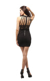 Sleeveless Halter Mini Strappy Dress With Zip Up Zipper