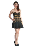 Women's Knit Design Print Peplum Style Strapless Mini dress with zipper on the side