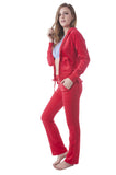 Velour Classic Hoodie Sweat Suit Jacket and Pants Set Velvet Tracksuit with Pockets1