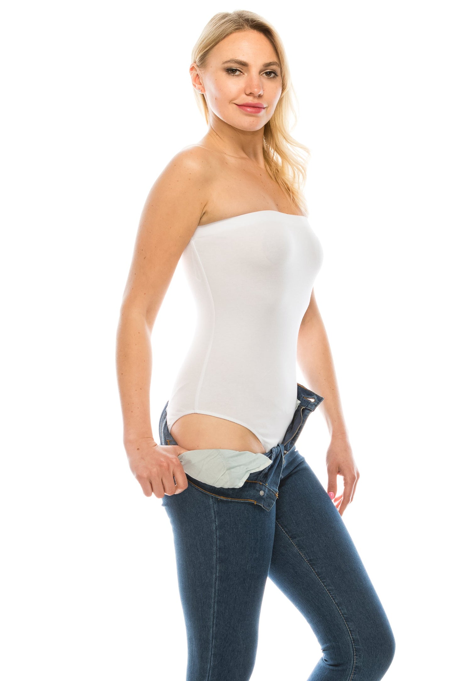 Women's Cotton Strapless Sexy Tube Bodysuit