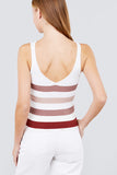 Sleeveless Women's Summer Knit Racerback Tank Top Striped
