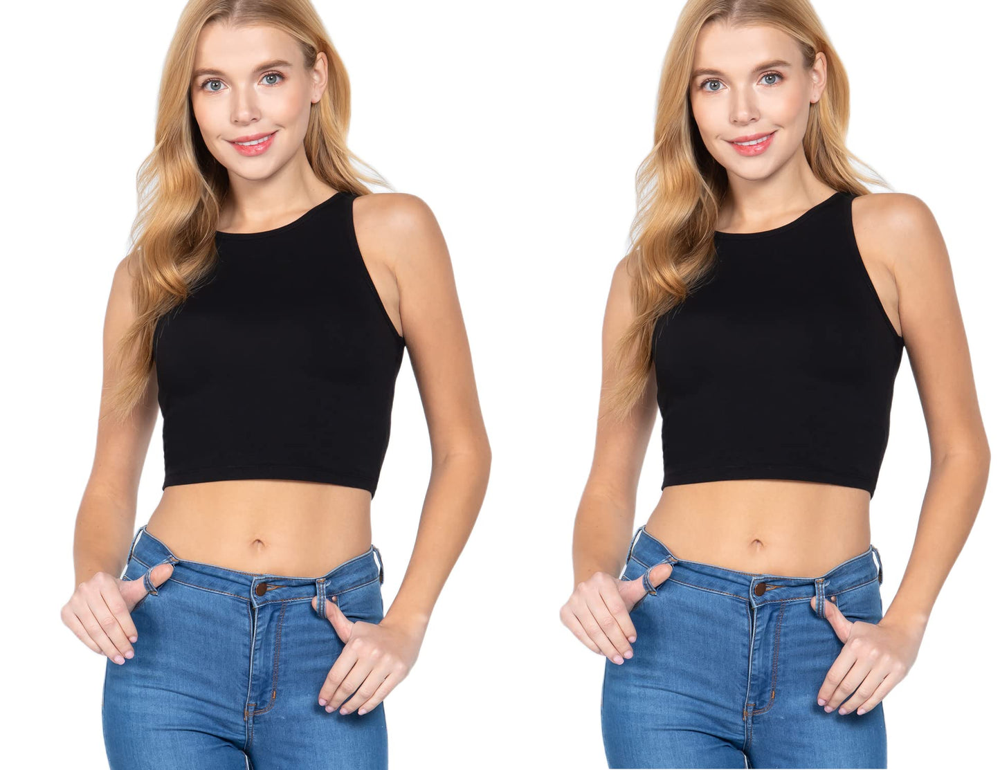 Women's Cropped Basic Short Sleeves Halter Neck Top