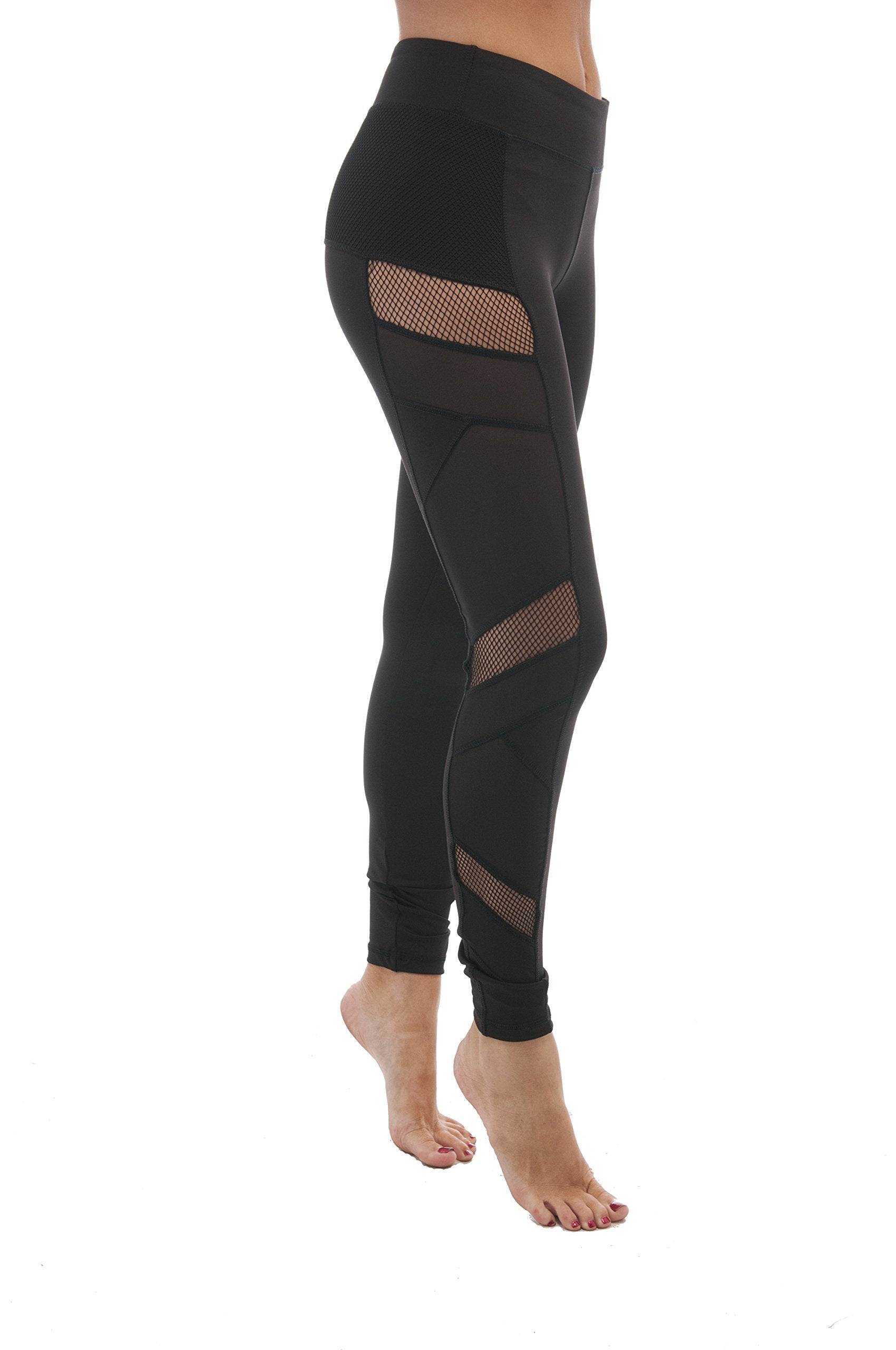 Fishnet Mesh Side Detail Active Wear Leggings