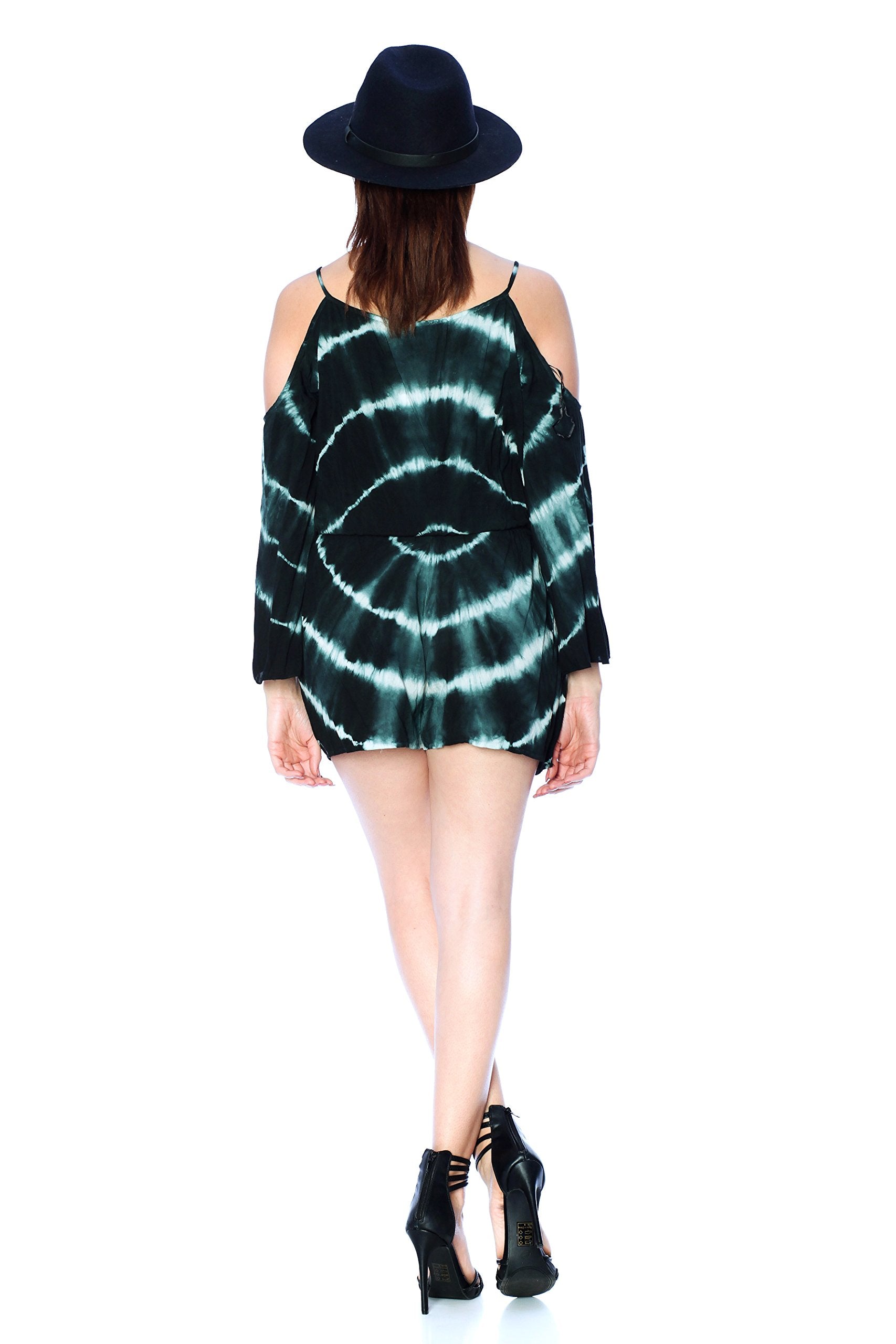 Open Shoulder Tie Dye Short Romper