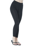 Khanomak Drawstring Spandex Stretchy Fitted Long Pants With Knee Slits Leggings