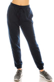 Women's Basic Elastic Waist Cuffed Ankle Fleece Jogger pants