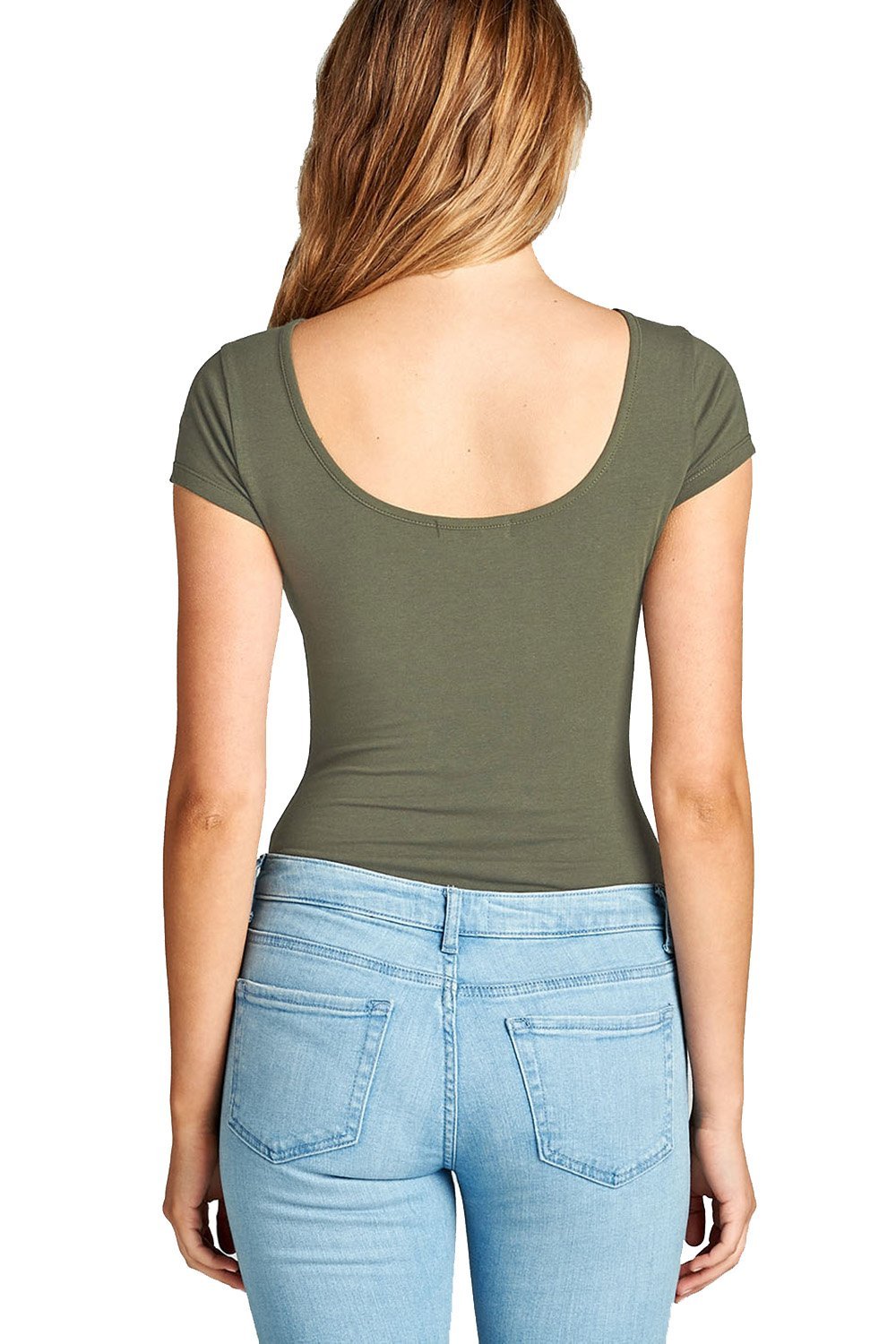 Short-Sleeve Scoop Neck Snap Crotch Leotard