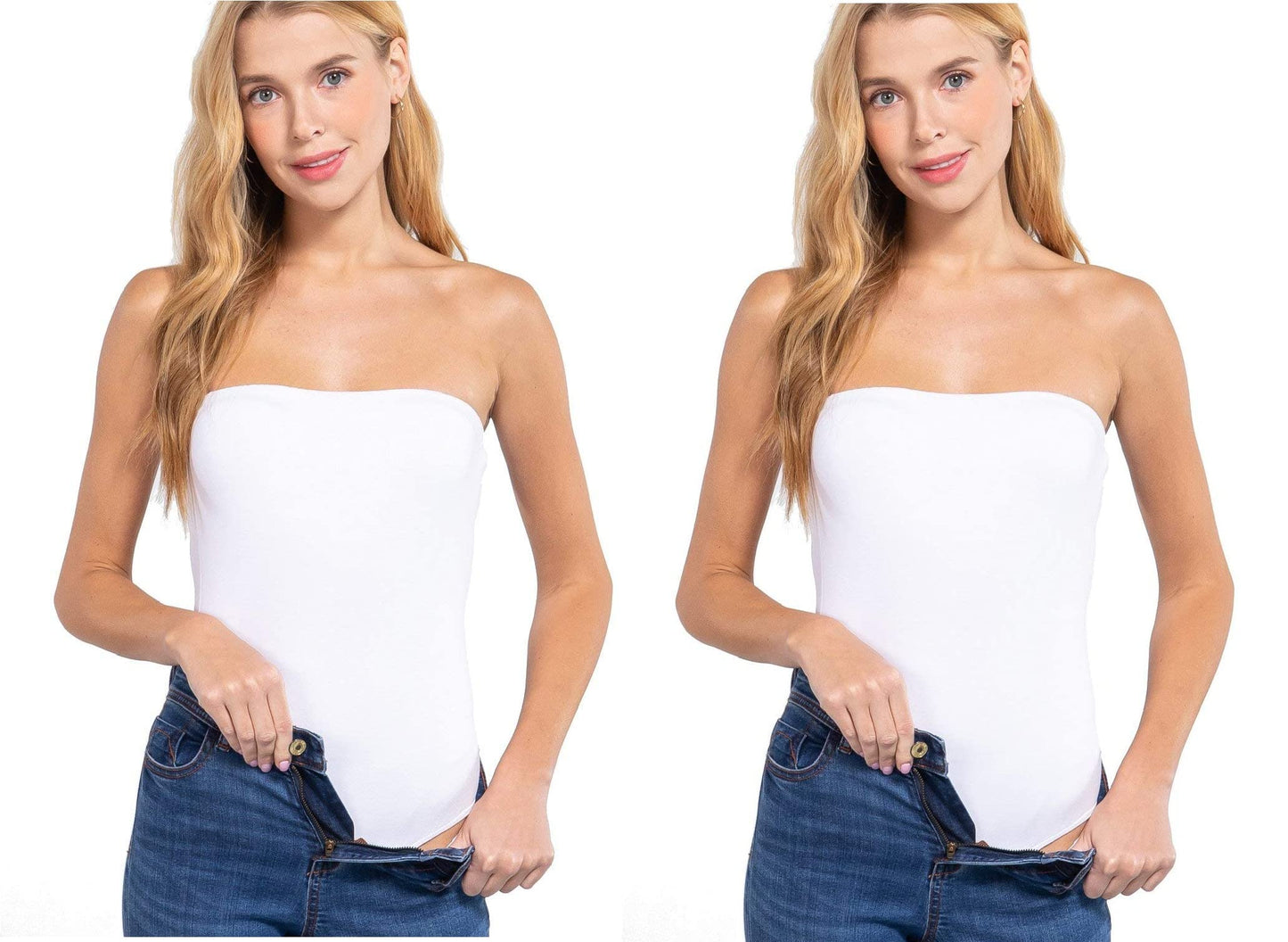 Women's Cotton Strapless Sexy Tube Bodysuit