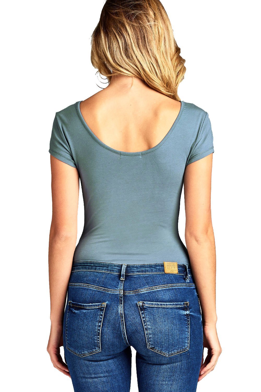 Short-Sleeve Scoop Neck Snap Crotch Leotard