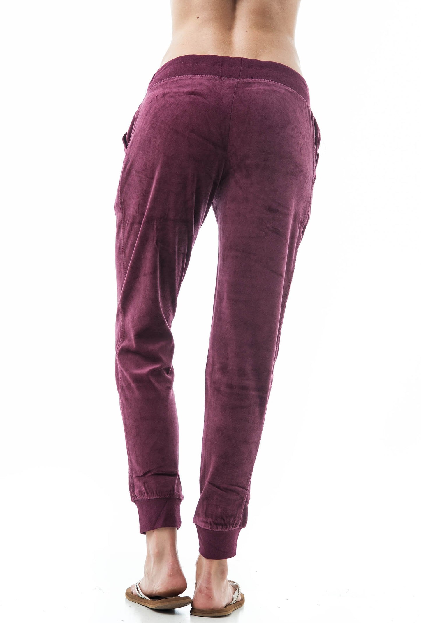 Women's Velvet Velour Jogger Pants with Drawstring & Pockets