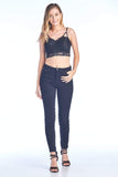 Women' s One Size Lace Cami Semi Sheer Removable Padding Bustier Bralette Corset Crop Top