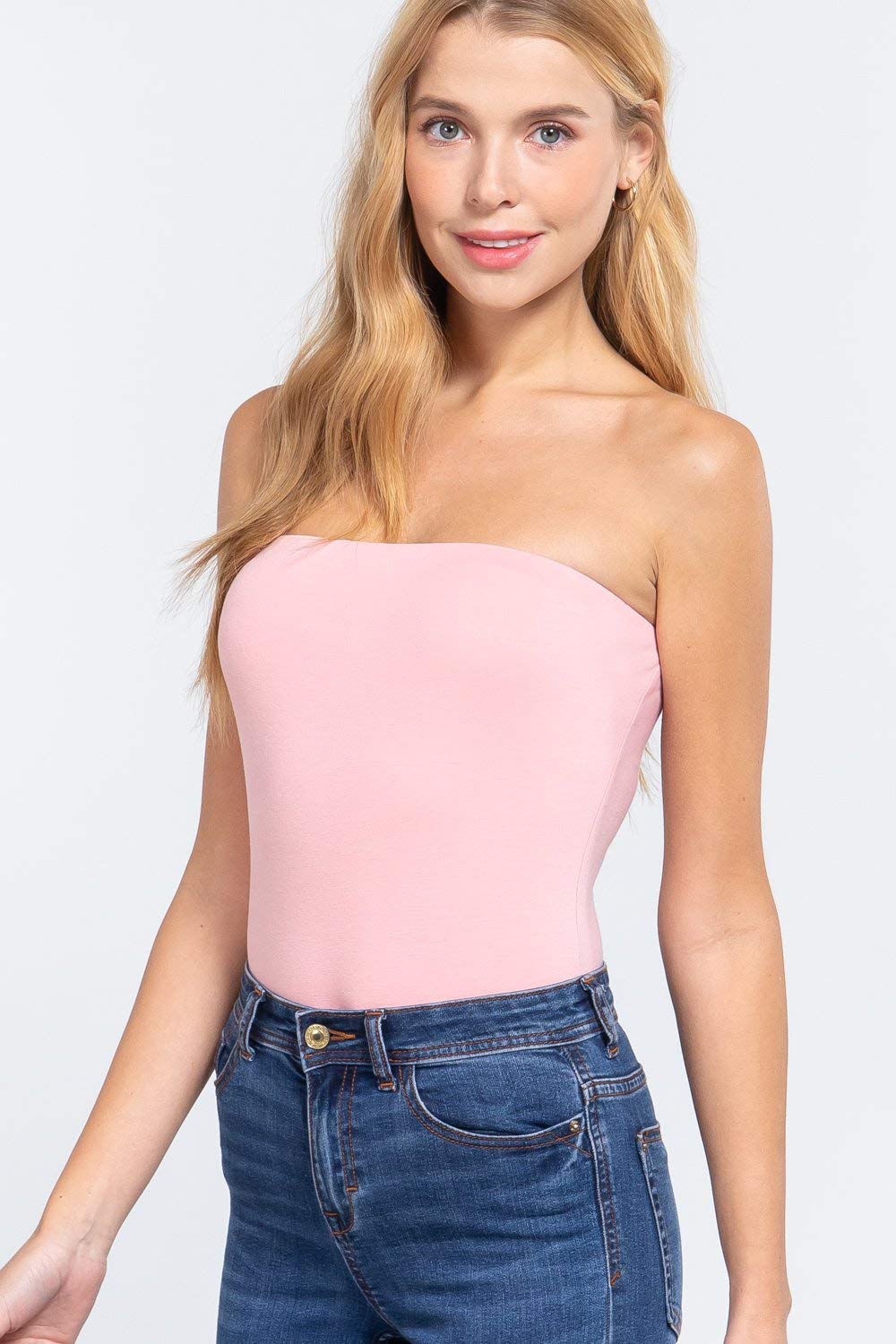 Women's Cotton Strapless Sexy Tube Bodysuit