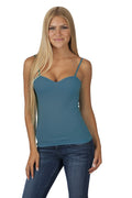 Seamless Women's Cami with padded bra cup and Detachable spaghetti straps Top