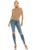 Women's Long Sleeve Knit Turtleneck Soft Sweater Shirt