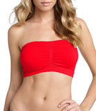 Women's Crop Bandeau Top with Removable Bra Pad One Size