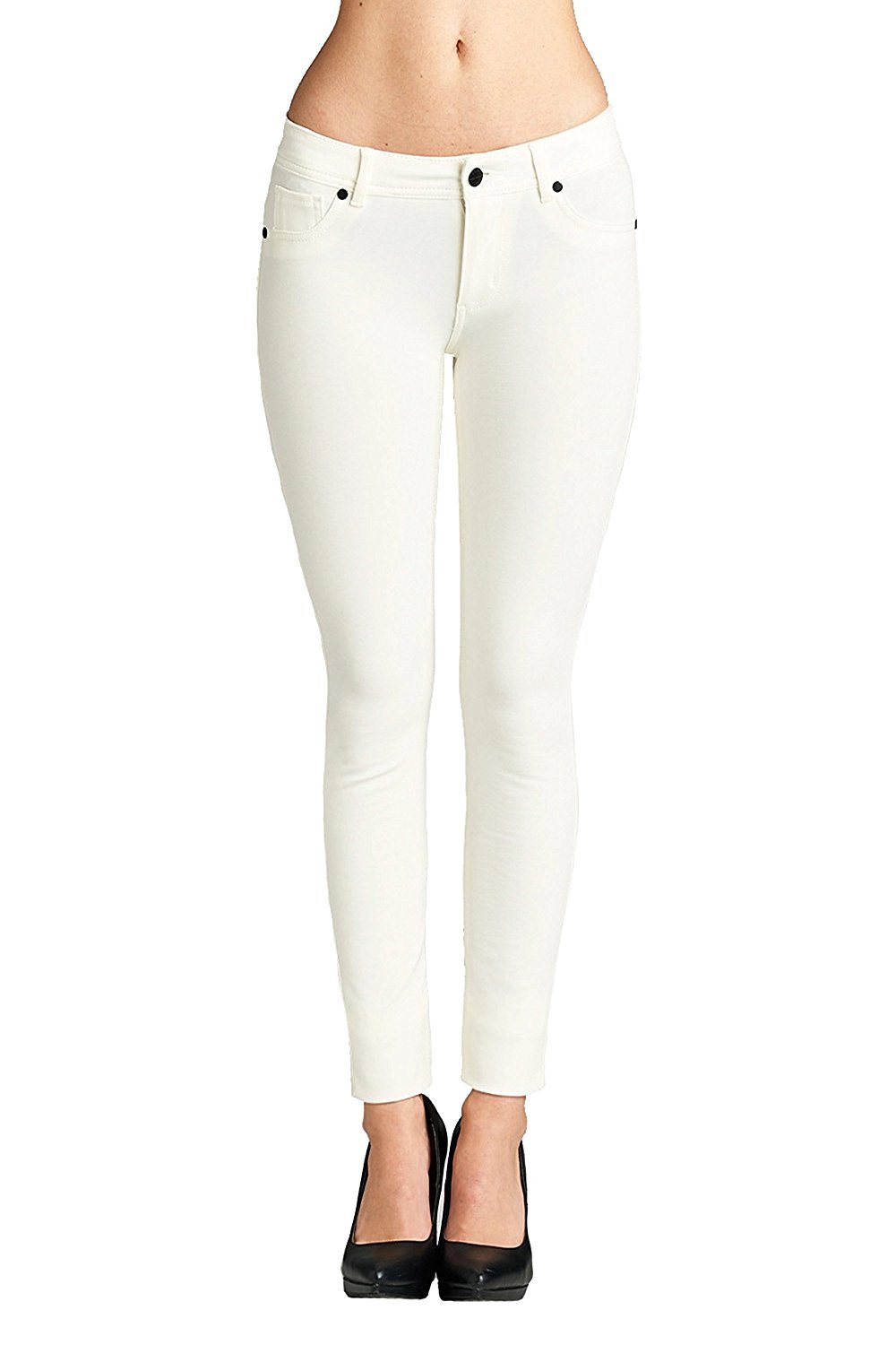 Khanomak 5 Pocket Shape Basic Solid Slim Fit Stretchy Skinny Long Thick Jegging Pants