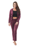 Velour Classic Hoodie Sweat Suit Jacket and Pants Set Velvet Tracksuit with Pockets1