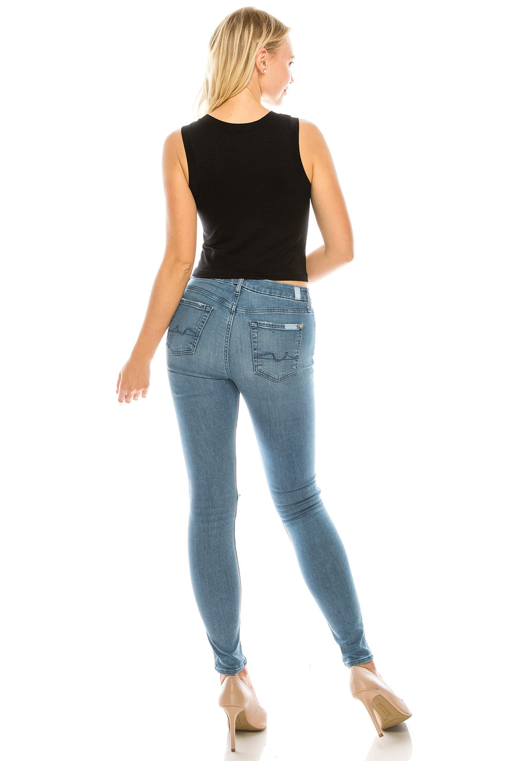 Women's Stretch Basic Athletic Cropped Seamless Muscle Tank top Shirt