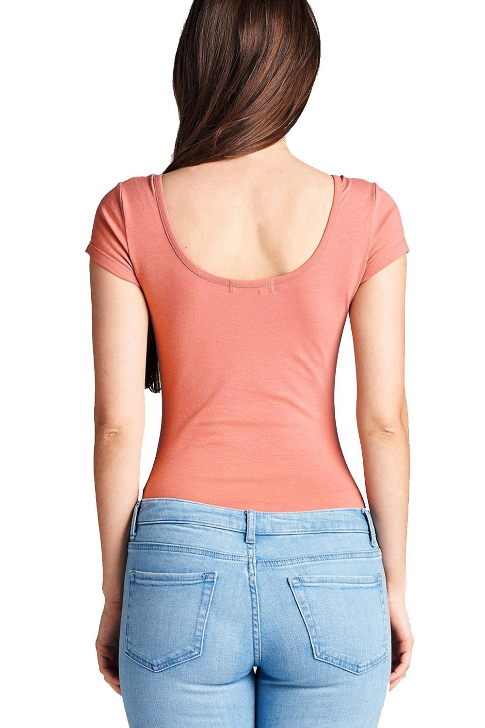 Short-Sleeve Scoop Neck Snap Crotch Leotard