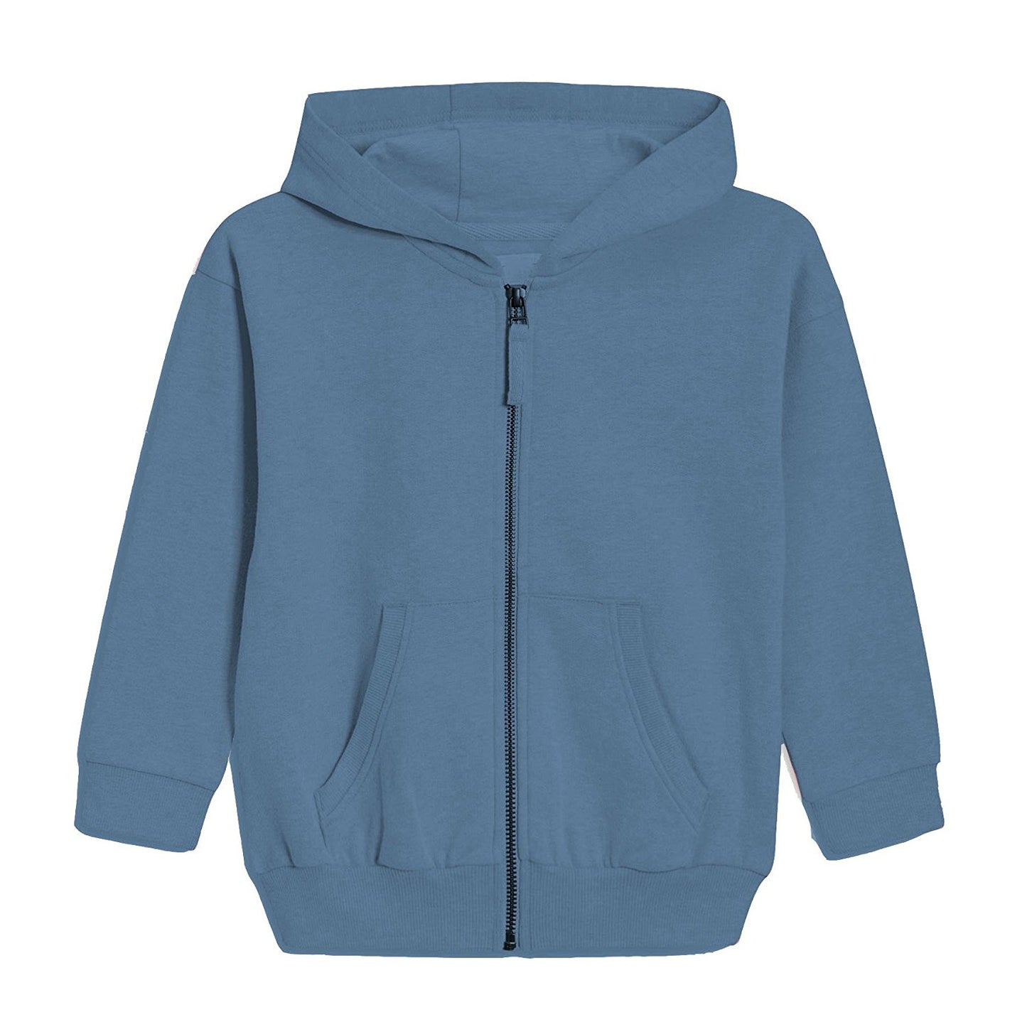 Khanomak Kids Girls Two Front Pocket Zip-Up Hoodie Sweater Hoody Hooded Jacket